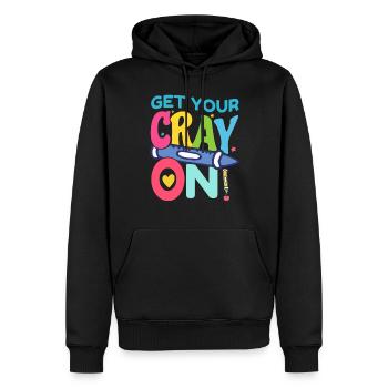 Enseignante au primaire Éducatrice de maternelle - Sweat à capuche Premium bio Homme - noir - Devant - Nico (187cm)