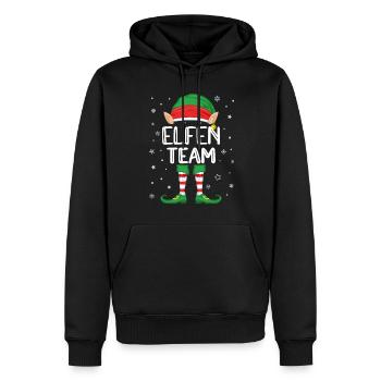 Elfes Equipe Costume Noël Costume Famille Elfe - Sweat à capuche Premium bio Homme - noir - Devant - Nico (187cm)