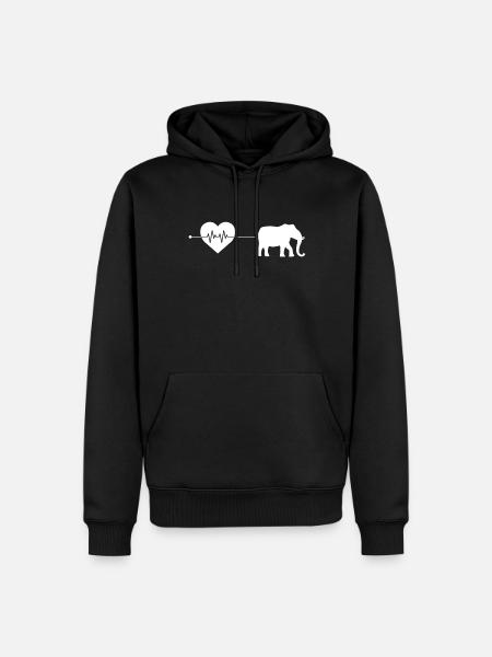 Elephant heartbeat - Men’s Premium Organic Hoodie - black