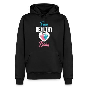 Team Healthy Baby Gender Reveal - Männer Premium Bio Hoodie - Schwarz - Vorne - Nico (187cm)