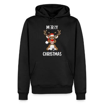 Merry Christmas Lustiges Weihnachtsshirt - Männer Premium Bio Hoodie - Schwarz - Vorne - Nico (187cm)
