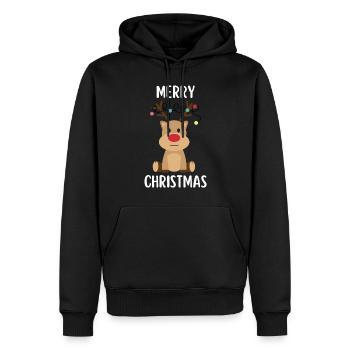 Joyeux Noël Drôle de Chemise de Noël - Sweat à capuche Premium bio Homme - noir - Devant - Nico (187cm)