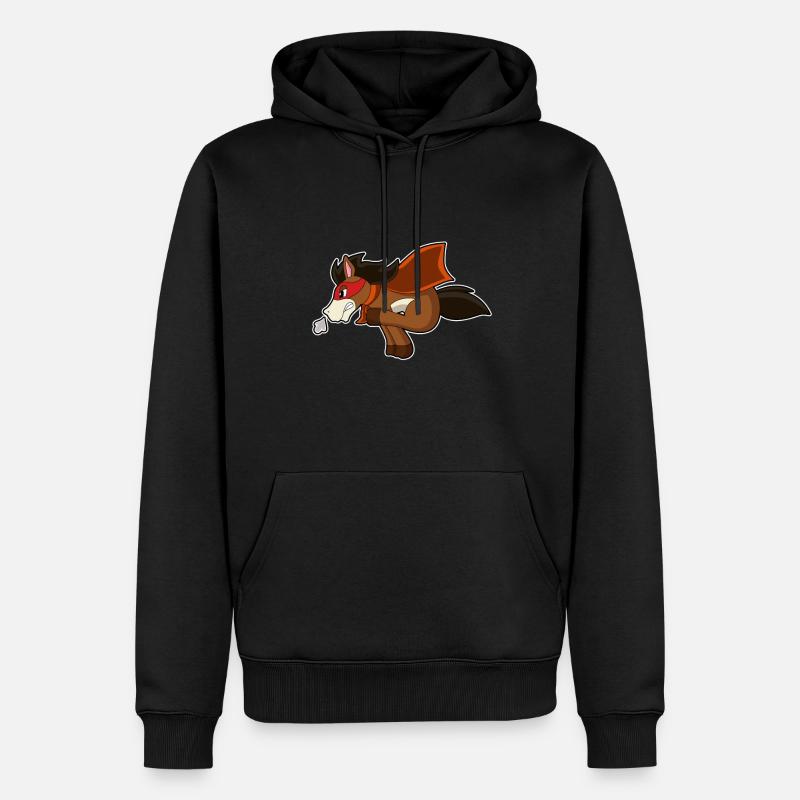 Pferd Held - Männer Premium Bio Hoodie - Schwarz