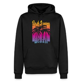 Rio de Janeiro Brésil - Sweat à capuche Premium bio Homme - noir - Devant - Nico (187cm)