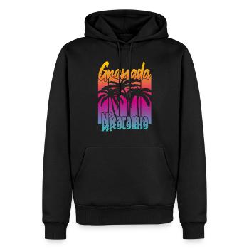 Granada Nicaragua - Männer Premium Bio Hoodie - Schwarz - Vorne - Nico (187cm)