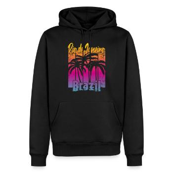 Rio de Janeiro Brésil - Sweat à capuche Premium bio Homme - noir - Devant - Nico (187cm)