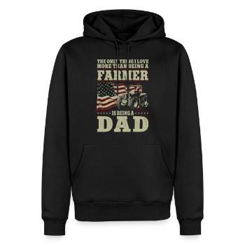 Farming Farmer Dad Father Vintage - Männer Premium Bio Hoodie - Schwarz - Vorne - Nico (187cm)