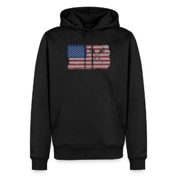 Joueur de fléchettes Fléchettes - Sweat à capuche Premium bio Homme - noir - Devant - Nico (187cm)