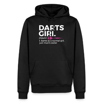 Joueur de fléchettes Fléchettes - Sweat à capuche Premium bio Homme - noir - Devant - Nico (187cm)