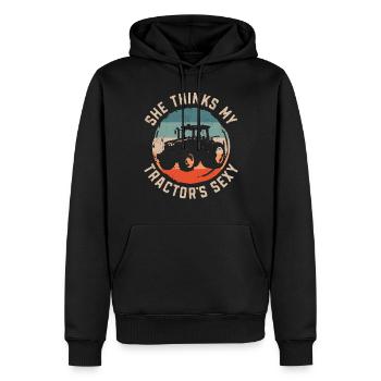 Farming Farmer Tractor Vintage - Männer Premium Bio Hoodie - Schwarz - Vorne - Nico (187cm)