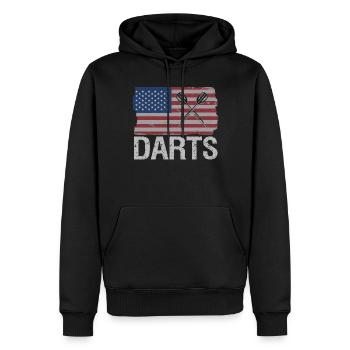 Joueur de fléchettes Fléchettes - Sweat à capuche Premium bio Homme - noir - Devant - Nico (187cm)