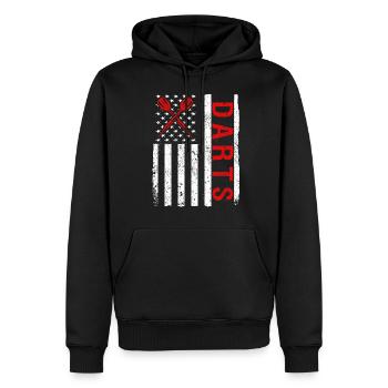 Joueur de fléchettes Fléchettes - Sweat à capuche Premium bio Homme - noir - Devant - Nico (187cm)