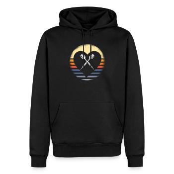 Joueur de fléchettes Fléchettes - Sweat à capuche Premium bio Homme - noir - Devant - Nico (187cm)