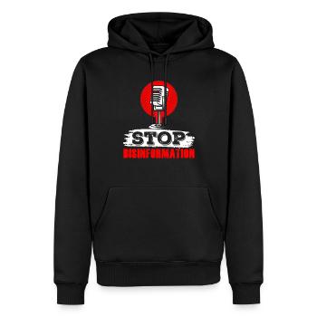 Desinformation Stoppen Journalismus Pressefreiheit - Männer Premium Bio Hoodie - Schwarz - Vorne - Nico (187cm)