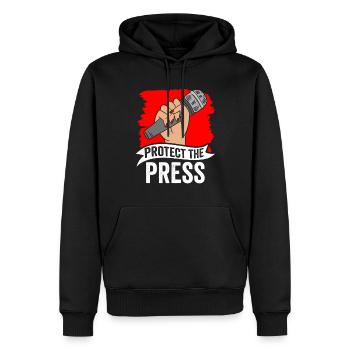 Protège la presse Loi sur la presse Liberté de la presse - Sweat à capuche Premium bio Homme - noir - Devant - Nico (187cm)