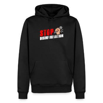 Desinformation Stoppen Journalismus Pressefreiheit - Männer Premium Bio Hoodie - Schwarz - Vorne - Nico (187cm)