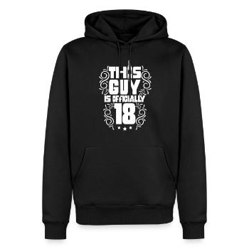 Ce gars a officiellement 18 dix-huit ans - Sweat à capuche Premium bio Homme - noir - Devant - Nico (187cm)