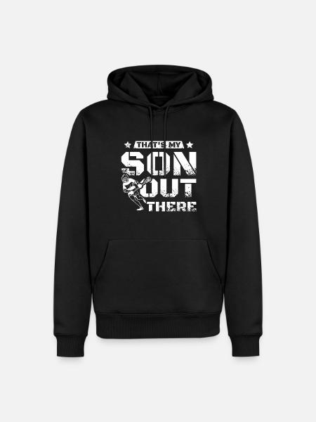 C’est mon fils là-bas crosse - Sweat à capuche Premium bio Homme - noir
