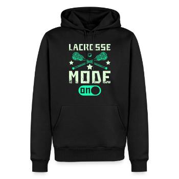 Lacrosse mode on - Männer Premium Bio Hoodie - Schwarz - Vorne - Nico (187cm)