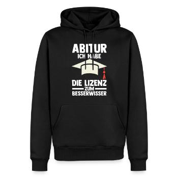 Abitur Abiturient Abifeier Besserwisser Abi - Männer Premium Bio Hoodie - Schwarz - Vorne - Nico (187cm)