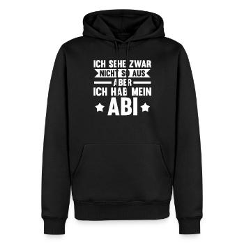 Abitur Abiturient Abi Abifeier - Männer Premium Bio Hoodie - Schwarz - Vorne - Nico (187cm)