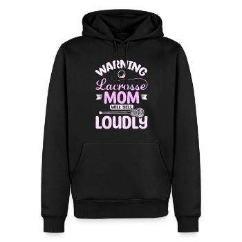 Warning lacrosse mom will yell loudly - Männer Premium Bio Hoodie - Schwarz - Vorne - Nico (187cm)