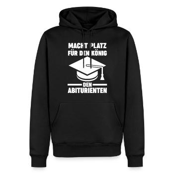 Abiturient Abifeier Abi König Abitur - Männer Premium Bio Hoodie - Schwarz - Vorne - Nico (187cm)