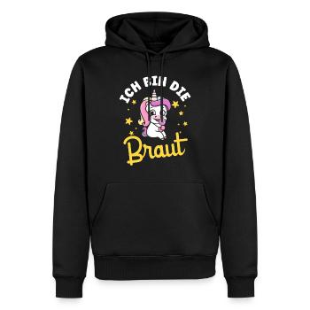 Ich Bin Die Braut Einhorn Jga - Männer Premium Bio Hoodie - Schwarz - Vorne - Nico (187cm)
