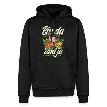 Bin Da Kann Losgehen Jga Flamingo - Männer Premium Bio Hoodie - Schwarz - Vorne - Nico (187cm)