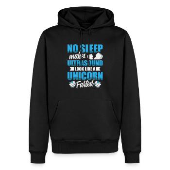 Aucun sommeil ne laisse les ultrasons comme une licorne - Sweat à capuche Premium bio Homme - noir - Devant - Nico (187cm)