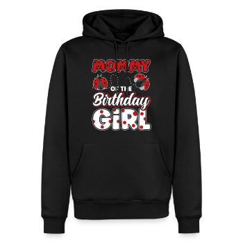Maman de la fille d’anniversaire - Sweat à capuche Premium bio Homme - noir - Devant - Nico (187cm)
