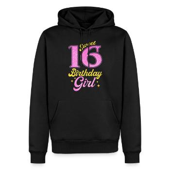 Fille du 16e anniversaire - Sweat à capuche Premium bio Homme - noir - Devant - Nico (187cm)
