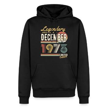 Legendary Since December 1973 Limited Edition - Männer Premium Bio Hoodie - Schwarz - Vorne - Nico (187cm)