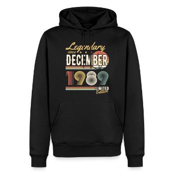 Legendary Since December 1989 Limited Edition - Männer Premium Bio Hoodie - Schwarz - Vorne - Nico (187cm)