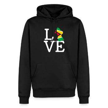 guyana love, guyana - Männer Premium Bio Hoodie - Schwarz - Vorne - Nico (187cm)