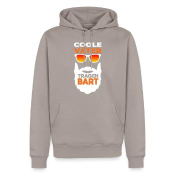 Bärtiger Papa mit Bart Cooler Vater Bartträger - Männer Premium Bio Hoodie - Taupe - Vorne - Nico (187cm)
