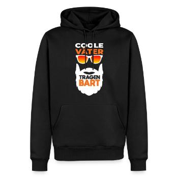 Bärtiger Papa mit Bart Cooler Vater Bartträger - Männer Premium Bio Hoodie - Schwarz - Vorne - Nico (187cm)
