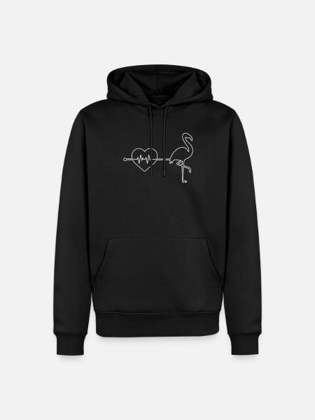 Flamingo heartbeat - Men’s Premium Organic Hoodie - black
