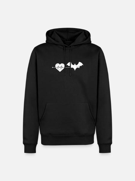 Bat heartbeat - Men’s Premium Organic Hoodie - black