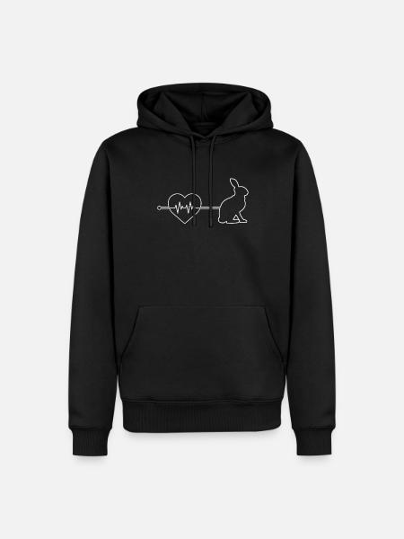 Rabbit heartbeat - Men’s Premium Organic Hoodie - black