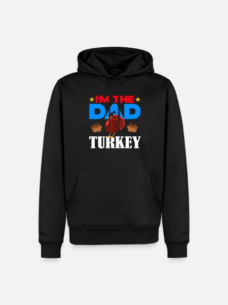 I'm the Dad Turkey - Männer Premium Bio Hoodie - Schwarz