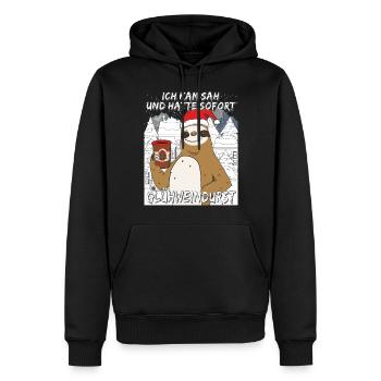 WEIHNACHTEN GLÜHWEINDURST - Männer Premium Bio Hoodie - Schwarz - Vorne - Nico (187cm)
