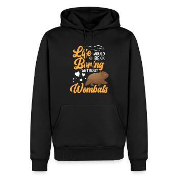 Leben wäre langweilig ohne Wombat - Männer Premium Bio Hoodie - Schwarz - Vorne - Nico (187cm)