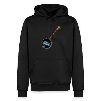 Banjo - Männer Premium Bio Hoodie - Schwarz - Vorne - Nico (187cm)