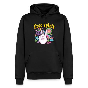 Hippie Geschenk Acidhead Flowerpower Hippi Hippy - Männer Premium Bio Hoodie - Schwarz - Vorne - Nico (187cm)
