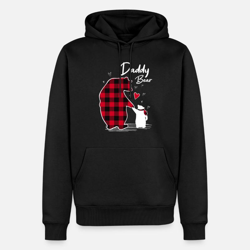 Daddy Bear - Männer Premium Bio Hoodie - Schwarz