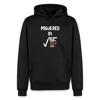 Powered by root beer, root beer - Männer Premium Bio Hoodie - Schwarz - Vorne - Nico (187cm)