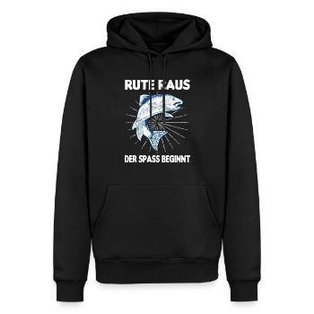Rute Raus Der Spaß Beginnt Karpfen Angeln Fischer - Männer Premium Bio Hoodie - Schwarz - Vorne - Nico (187cm)