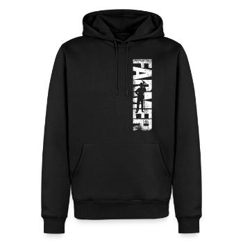 Farming Farmer Vintage Farmer - Männer Premium Bio Hoodie - Schwarz - Vorne - Nico (187cm)