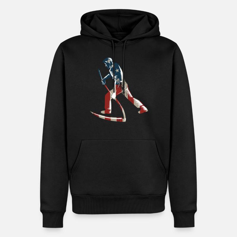 Farming Farmer American Flag Us - Sweat à capuche Premium bio Homme - noir